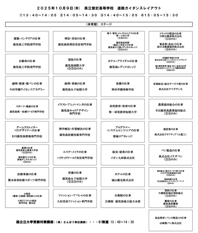 10月9日　曽於高校　ガイダンス　レイアウト
